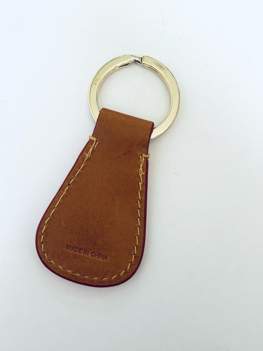 Dooney & Bourke Tan Leather Key Fob with Gold Ring - Picture 2 of 4
